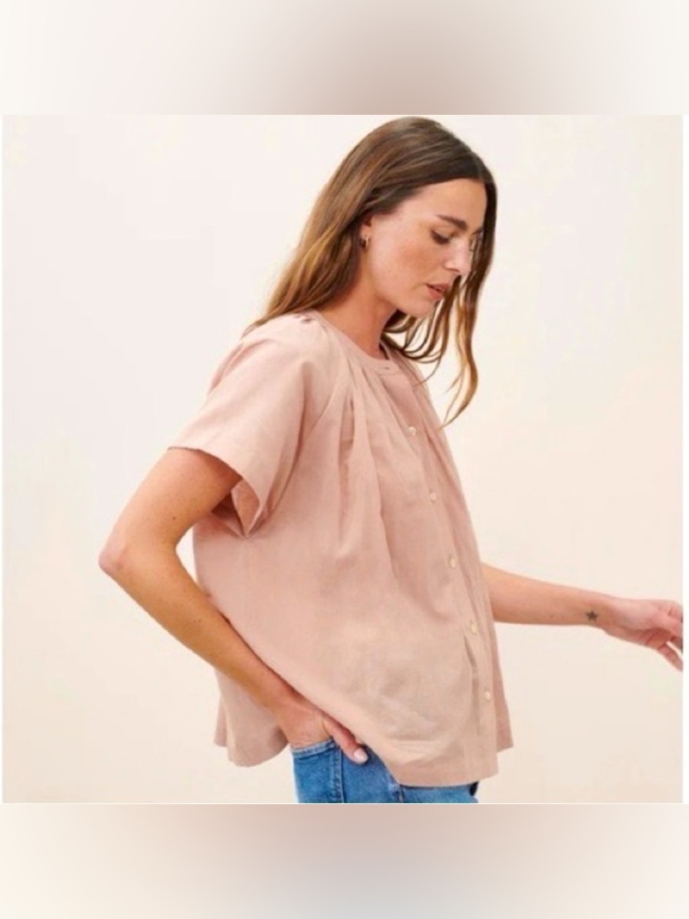 Jenni Kayne Willow Blouse in light blush pink size S - Picture 2 of 13